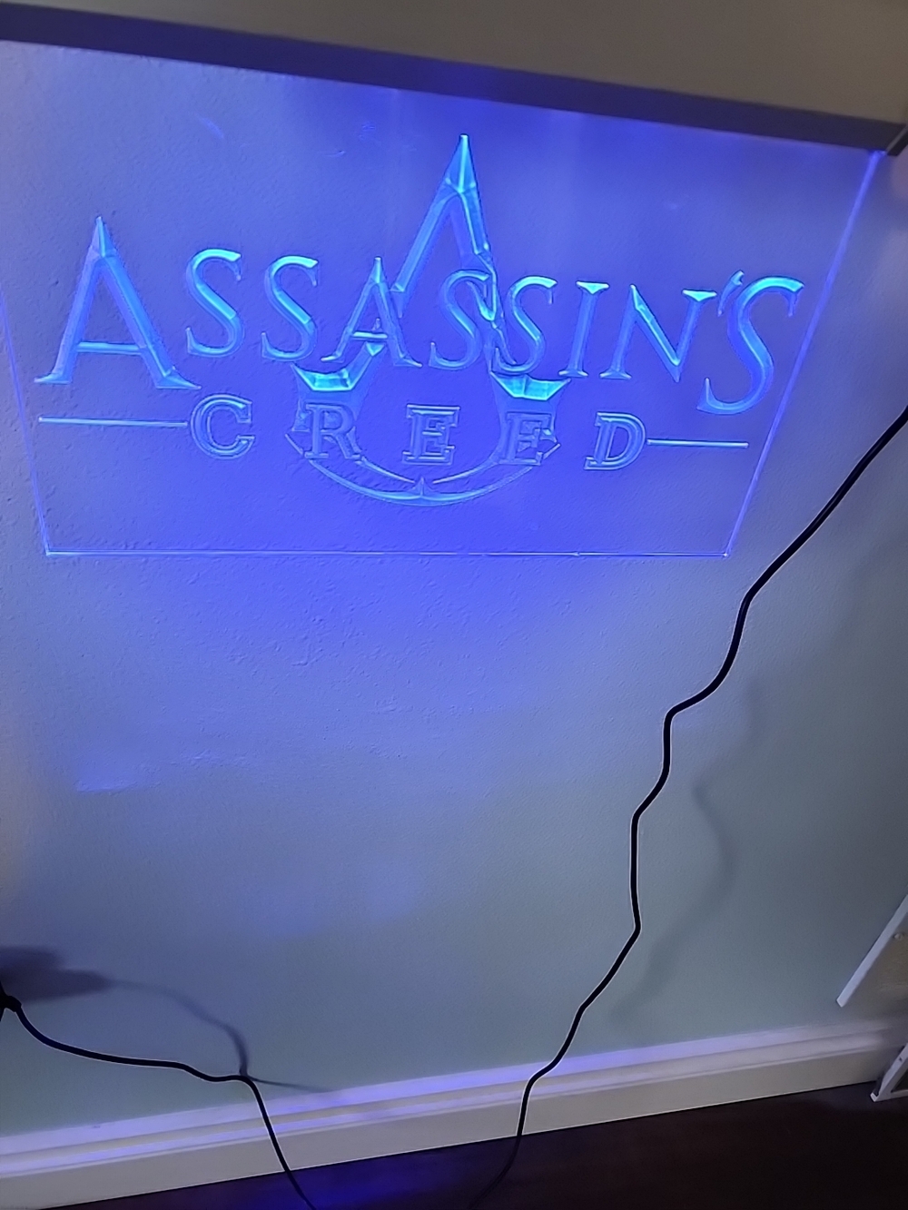 Illuminated Wall Sign - Blue LED Home Accent